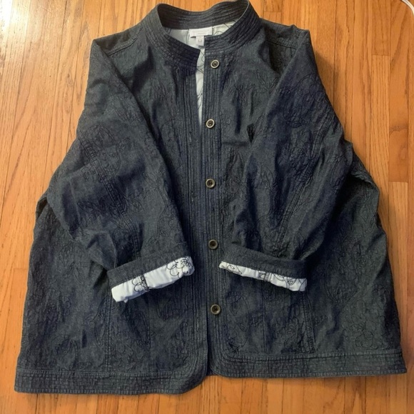 Women's Charter Club Denim Floral Jacket - Picture 2 of 10